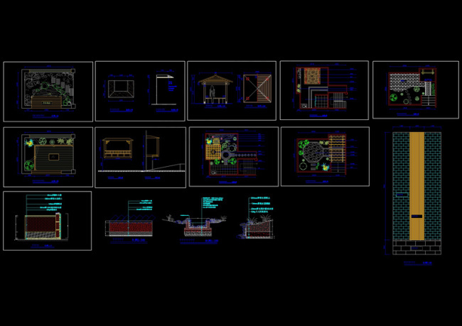 屋顶花园及庭院景观全套图纸