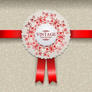 复古丝带花纹背景矢量素材