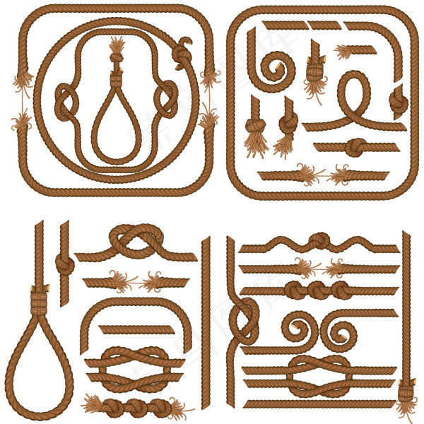 绳元素——矢量素材