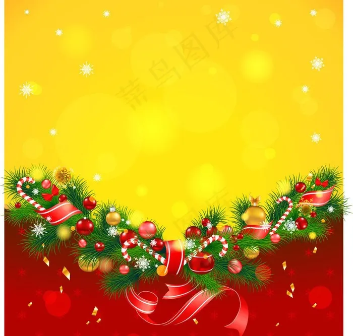 松枝圣诞背景贺卡图片eps,ai矢量模版下载