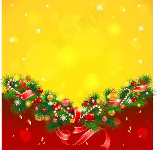 松枝圣诞背景贺卡图片