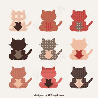 可爱卡通矢量猫