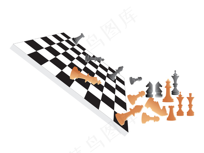 矢量棋盘和人物eps,ai矢量模版下载