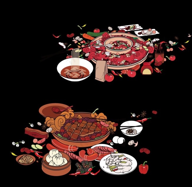 手绘火锅