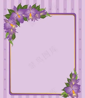 梦幻花纹花朵绿叶花边框图片