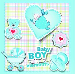 可爱婴儿卡通插画背景图片