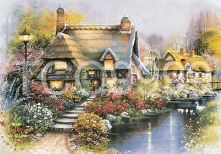 油画 手绘油画 田园风景(40x3...