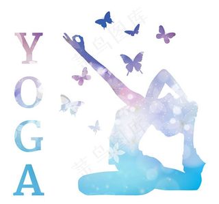 瑜伽人物剪影矢量图片 AI.rar