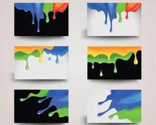 五彩斑斓名片模板矢量素材二