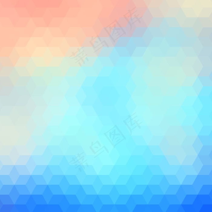 浅蓝色和红色色调的多边形背景