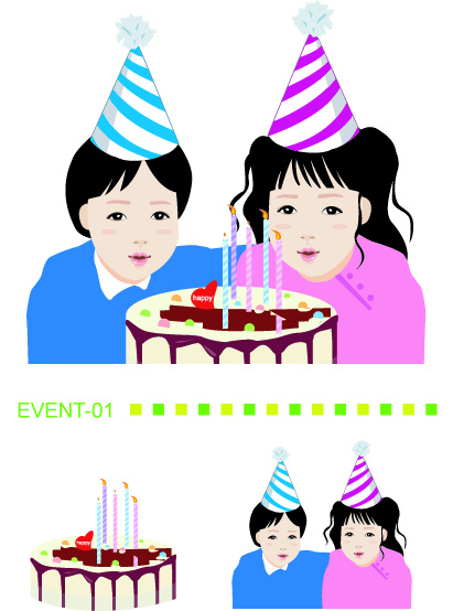 情侣过生日ai矢量模版下载