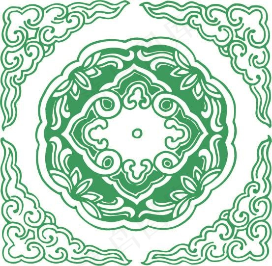 祥云花纹ai矢量模版下载
