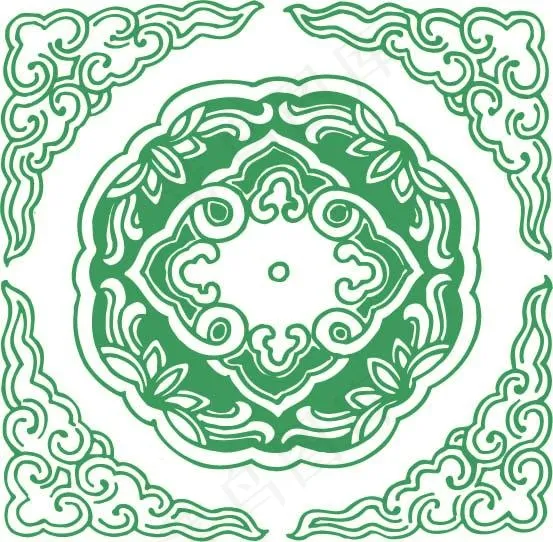 祥云花纹ai矢量模版下载