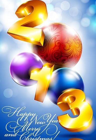 2013新年快乐背景矢量ai矢量模版下载