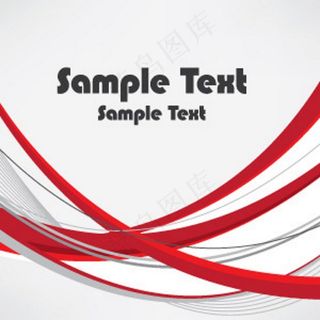 红色系列线条设计元素名片图形