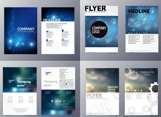 时尚炫彩折页设计EPS