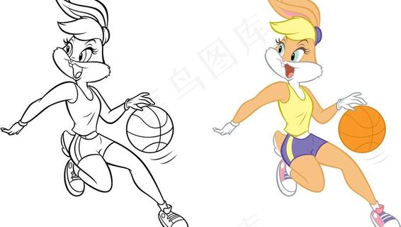 蓝球卡通动物图片