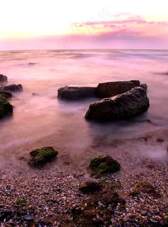 夕阳海滩图片 夕阳海滩图片