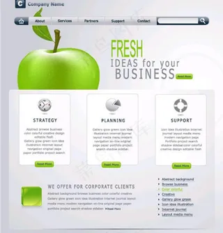 绿色苹果网站设计图片