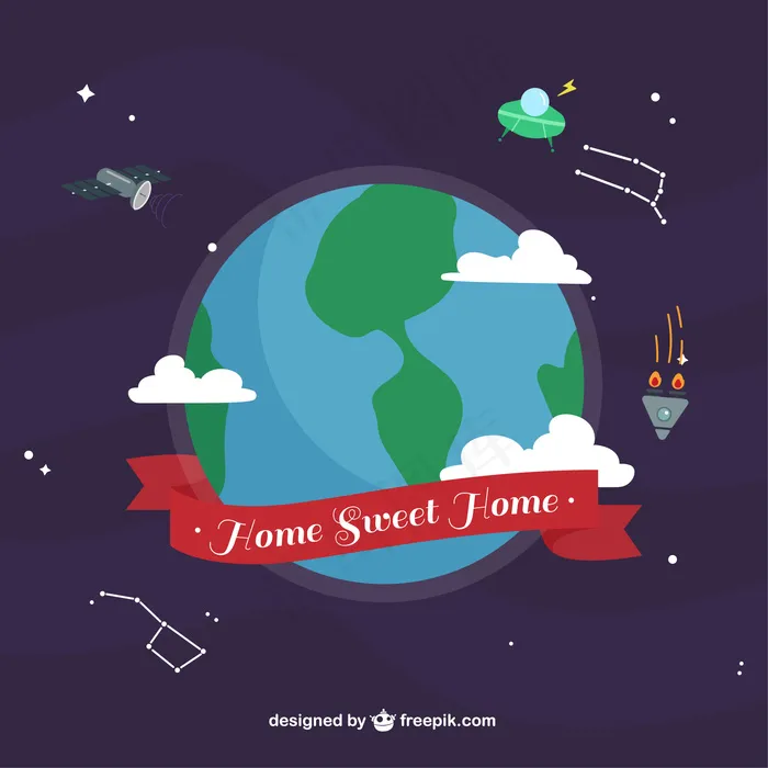 在宇宙背景inmensity地球ai矢量模版下载