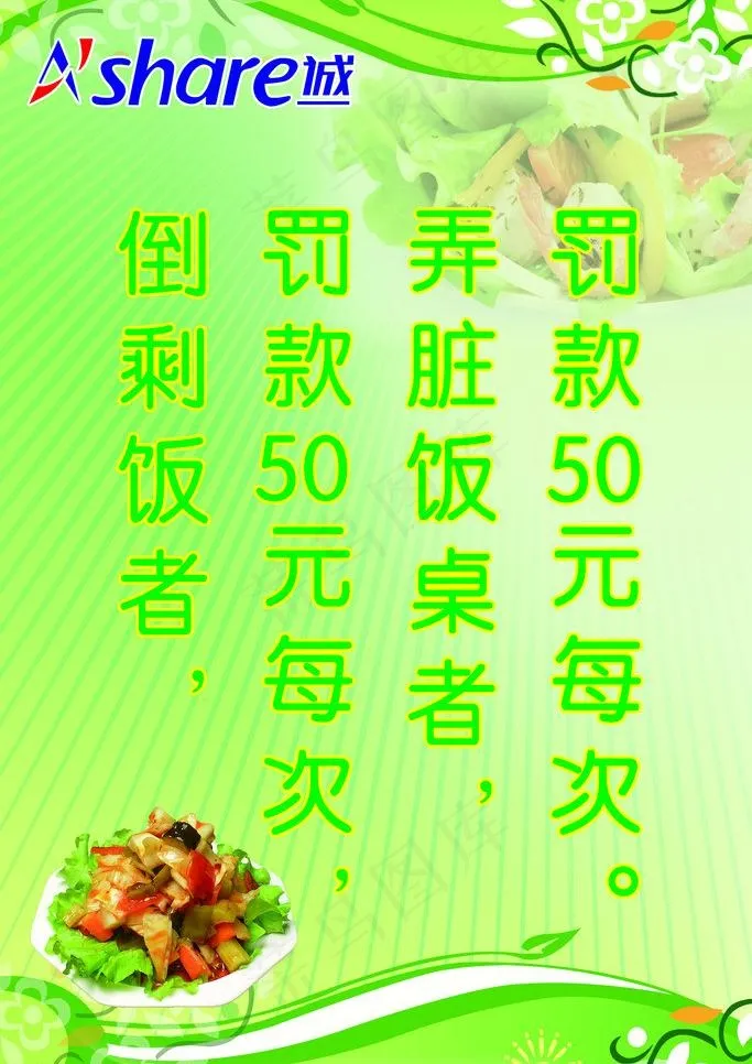 餐厅警示标语图片psd模版下载