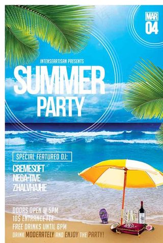 夏日海滩海边海报图片