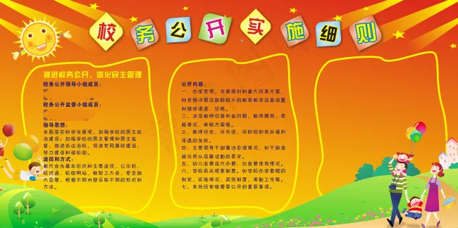 幼儿园校务公开栏cdr矢量模版下载