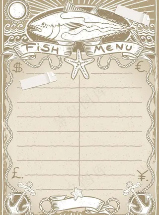 欧式复古菜单图片