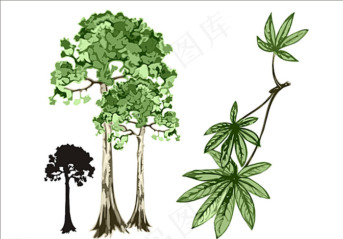 棉花树图片cdr矢量模版下载