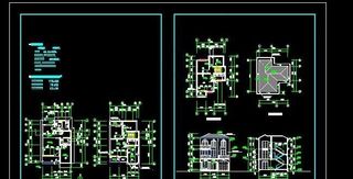 城镇农村简易别墅建筑施工设计图8x...