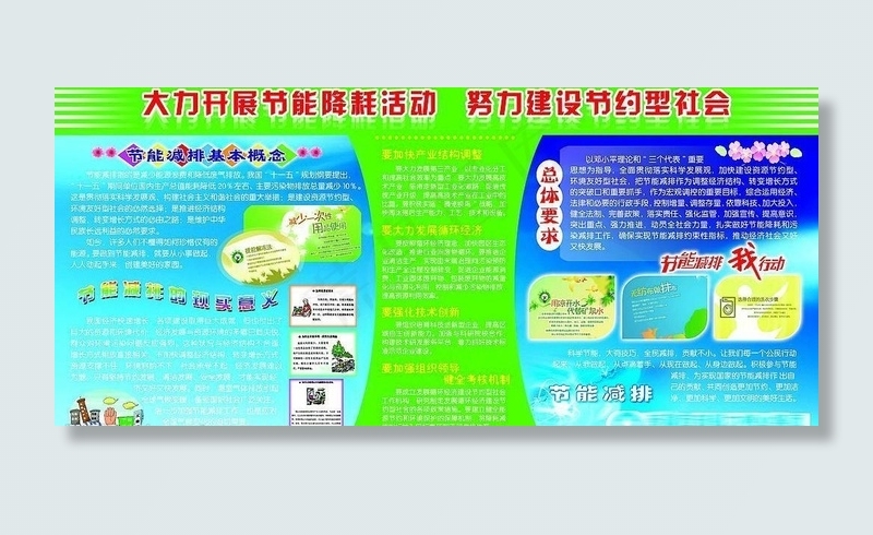 节能减排宣传展板图片psd模版下载