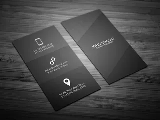 黑色简约个人竖版名片模板