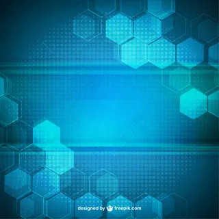 蓝色的六边形背景