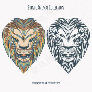 北欧简约卡通狮子矢量标志