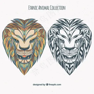 北欧简约卡通狮子矢量标志