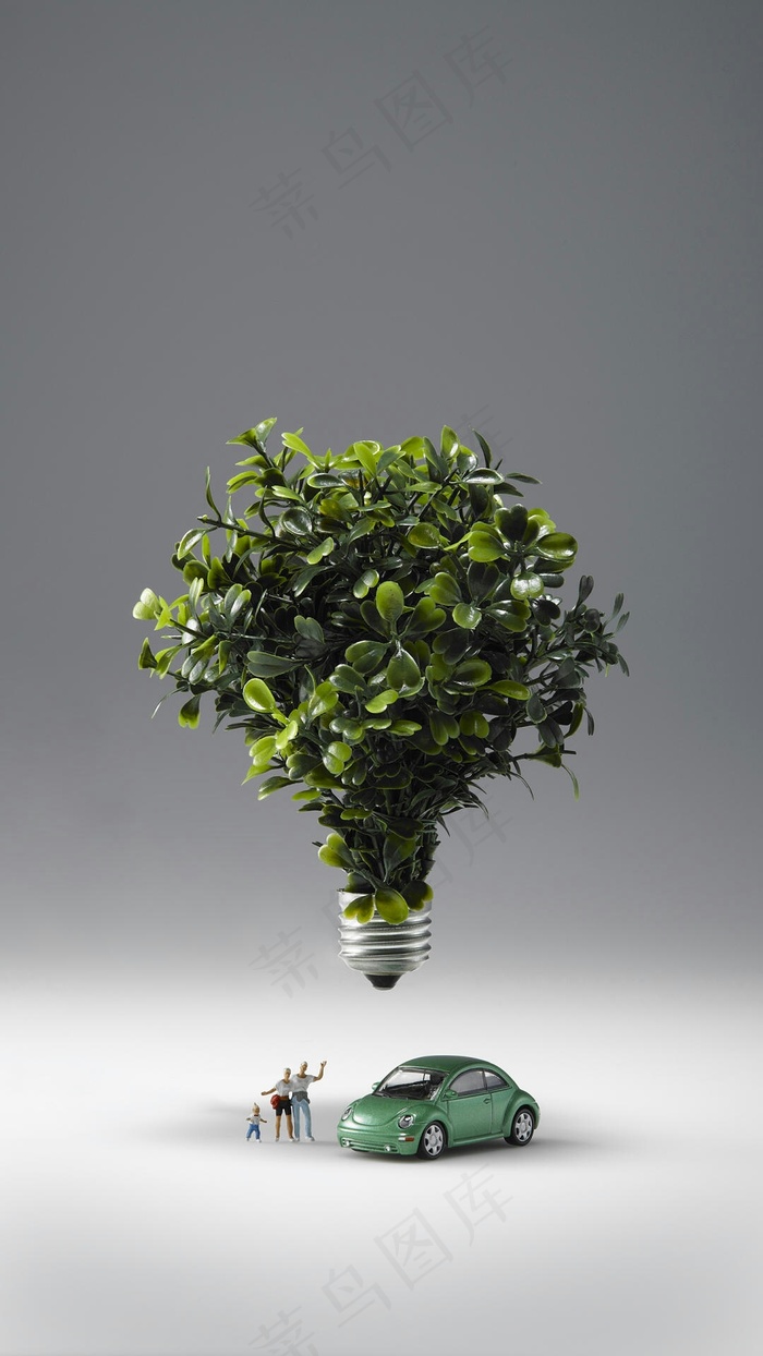 PS合成图长满草的灯高清图