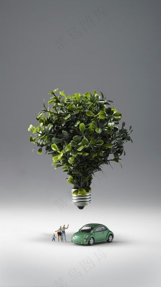 PS合成图长满草的灯高清图