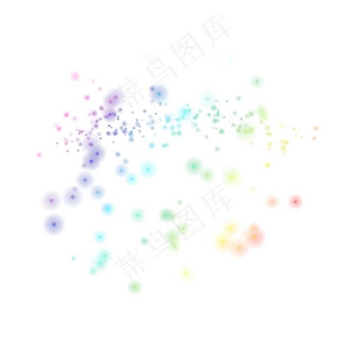 七彩点光点缀光晕光效元素