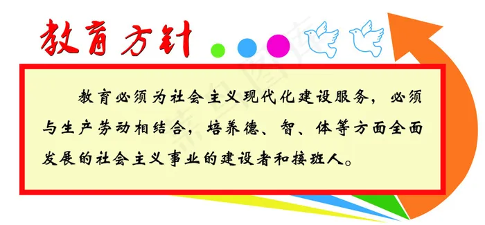 教育方针psd模版下载