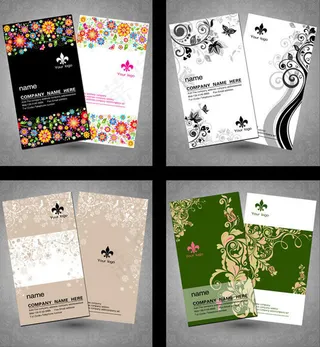 炫彩花纹名片卡片PSD素材