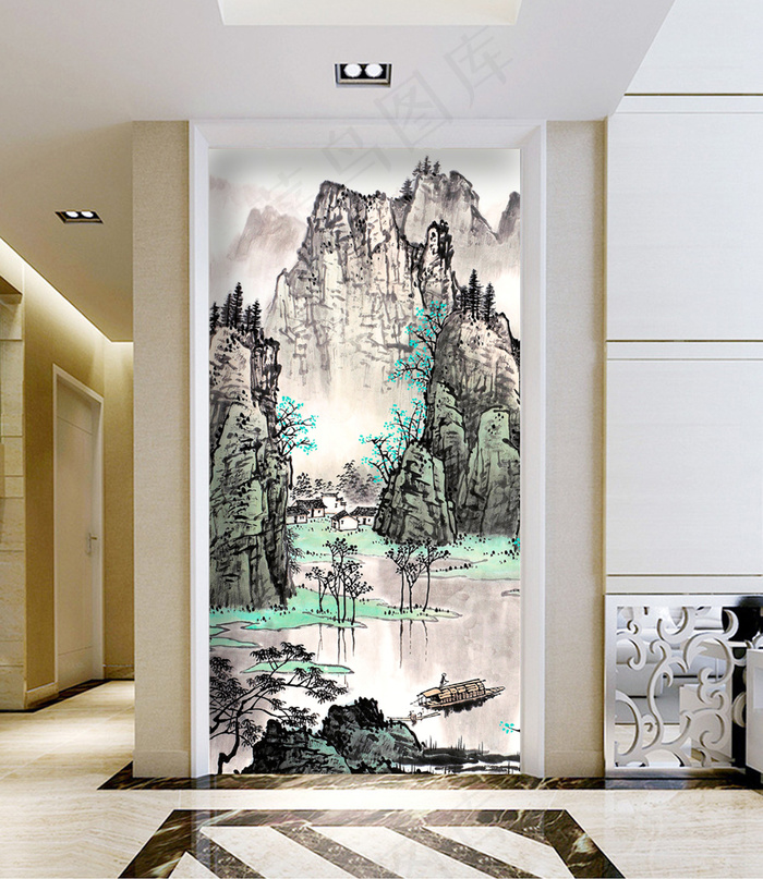 中式玄关餐厅玄关阳台玄关图片(3402X6803(DPI:72))psd模版下载
