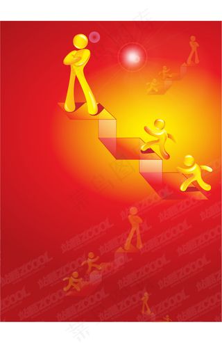 4个模型的金色插画矢量素材