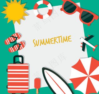 夏季时光背景矢量素材