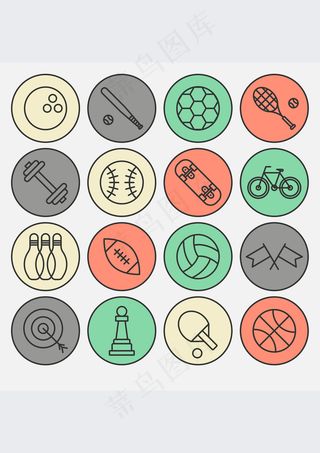 运动器材卡通图标背景素材