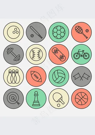 运动器材卡通图标背景素材