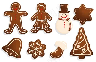 圣诞饼干向量集