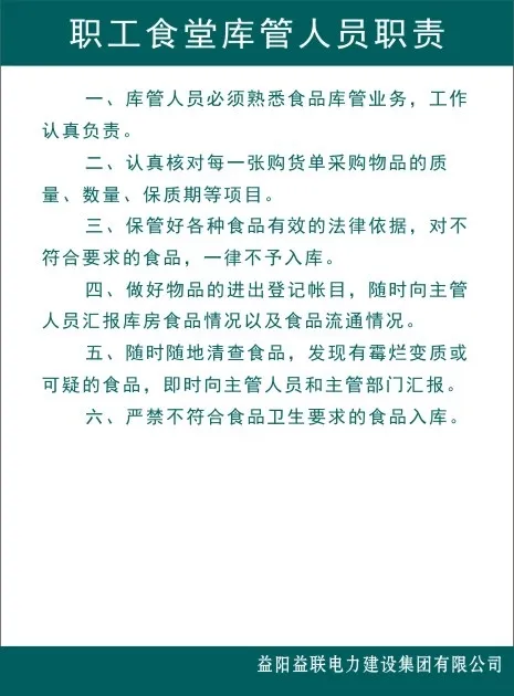 职工食堂库管人员职责cdr矢量模版下载