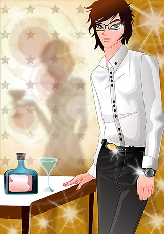 在喝酒的矢量男性图片