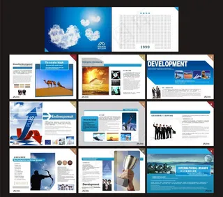 蓝色科技画册模板矢量素材