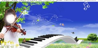 琴行广告牌图片